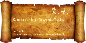 Kaminszky Aszpázia névjegykártya